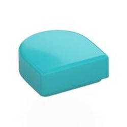 24246-156 Tegel 1x2 halve circel (Stadium) blauw, middenazuur NIEUW *5A077