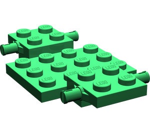 2441-6G Bodemplaat met wielhouders 7x4x2/3 groen gebruikt *3D000