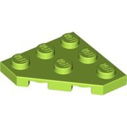 2450-34 Platte plaat 3x3 afgekapte hoek lime NIEUW *5A017