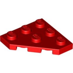 2450-5G Platte plaat 3x3 afgekapte hoek rood gebruikt *1G009