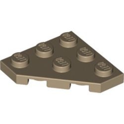 2450-69G Platte plaat 3x3 afgekapte hoek crème,donker gebruikt *1G009