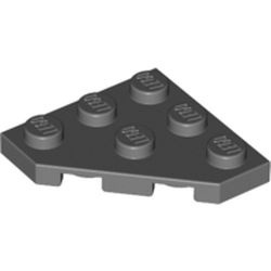 2450-85G Platte plaat 3x3 afgekapte hoek grijs, donker (blauwachtig) gebruikt *R2