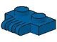 2452-7G Scharnierplaat 1x2 - 3 vingers aan zijkant blauw gebruikt *1B311