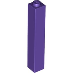 2453b-89 Steen 1x1x5 DICHTE nop paars, donker NIEUW *5K0000