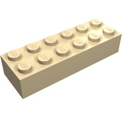 2456-2B BULKSTENEN: 50x Steen 2x6 crème NIEUW *5K0000