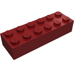 2456-59G Steen 2x6 rood, donker gebruikt *5K0000