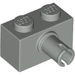 2458-9G Steen 1x2 met pin lichtgrijs (klassiek) gebruikt *1D007