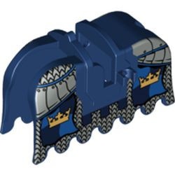 2490pb06-63G Zadel met bepantsering gouden kronen en zilveren kettingen blauw, donker gebruikt *0D000