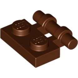 2540-88G Platte plaat 1x2 met OPEN hendel bruin, roodachtig gebruikt *1L293