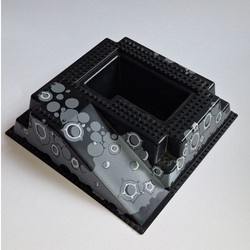 2552px2-11G Basisplaat 32x32 reliëf Zwart met grijze keien (PAKKETPOST) zwart gebruikt *1W000