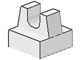 2555-1G Tegel 1x1 met clip bovenop rechte hoeken ZIE OOK 15712 wit gebruikt *1D001
