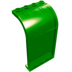 2571-20G Ruit 3x4x6 rond boven transparant groen gebruikt *