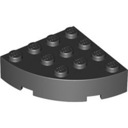2577-11G Steen, 4x4 gebogen hoek massief zwart gebruikt *1F022