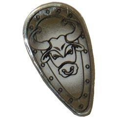 2586px5-9G Schild, stier omtrek op chroomzilver lichtgrijs (klassiek) gebruikt *0L0000