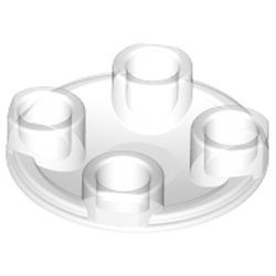 2654-12G Platte plaat 2x2 rond afgeronde bodem transparant gebruikt *1B336