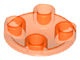 2654-18 Platte plaat 2x2 rond afgeronde bodem transparant neonoranje NIEUW *1B148