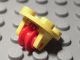 2655c01-3G Platte plaat 2x2 rond met wielhouders MET wiel geel gebruikt *0L000