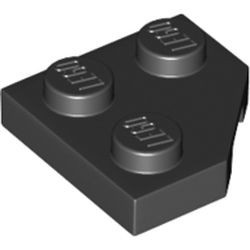 26601-11 Wig plaat 2x2 afgekapt hoekje zwart NIEUW *1B353
