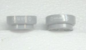 2695pb02-86G Wiel 30x13mm (13x24 ModelTeam) met Aziatische karakters (Sticker) grijs, licht (blauwachtig) gebruikt *