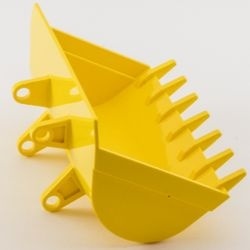 2814-3G Technic Graafschop 8x14 met 7 tanden 4 bevestigingsarmen(pakketzending) geel gebruikt *1E005