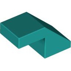 28192-39 Dakpan 45 graden 1x2 geknakt ZONDER NOP turquoise, donker NIEUW *1B195