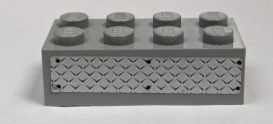 3001pb072-86G Steen 2x4 met zilver (Sticker) grijs, licht (blauwachtig) gebruikt *5V12-08