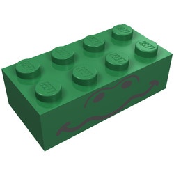 3001px2-6G Steen 2x4 gezicht groen gebruikt *5V12-08