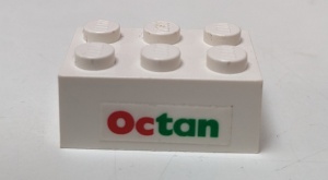3002pb37R-1G Steen 2x3 Octan RECHTS (Sticker) wit gebruikt *5V11-02