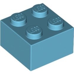 3003-156 Steen 2x2 blauw, middenazuur NIEUW *5K0000