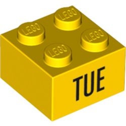 3003pb068-3 Steen 2x2 opdruk TUE geel NIEUW *5K0000