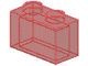 3004-17 Steen 1x2 transparant rood NIEUW *