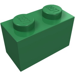 3004-6G Steen 1x2 groen gebruikt *1A006