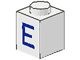 3005-E-1G Steen 1x1 met letter E wit gebruikt *5V01-06