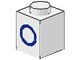 3005-O-1G Steen 1x1 met letter O wit gebruikt *5V01-07