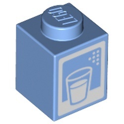 3005pb044-42 Steen 1x1 MelkGLAS blauw, midden NIEUW *0M0000