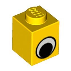 3005pe1-3G Steen 1x1 oog (rond) geel gebruikt *5V01-09