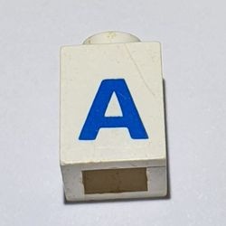 3005ptAb-1G Steen 1x1 met letter A dik wit gebruikt *5V01-13