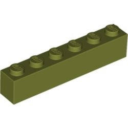 3009-155 Steen 1x6 groen, olijf NIEUW *5K0000