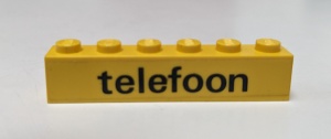 3009pb092-3G Steen 1x6 telefoon (Sticker) geel gebruikt *5V06-06