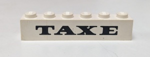 3009px31-1G Steen 1x6 TAXE wit gebruikt *5V06-05