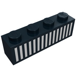 3010p05-11G Steen 1x4 met 15 witte streepjes zwart gebruikt *5V04-17