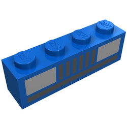3010p08-7G Steen 1x4 koplampen blauw gebruikt *5V04-13