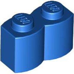 30136-7 Steen 1x2 gewelfd (pallisaden) blauw NIEUW *1B042