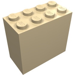 30144-2G Steen 2x4x3 crème gebruikt *1D003