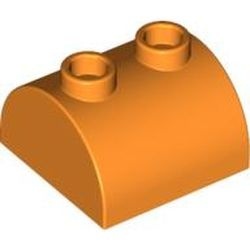 30165-4 Steen 2x2 halfronde kop, 2 noppen bovenop oranje NIEUW *1B075