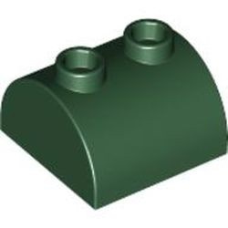 30165-80 Steen 2x2 halfronde kop, 2 noppen bovenop groen, donker NIEUW *1B075