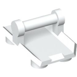 30166-1 Plaat omgekeerd 2x3 met 4 noppen en hendel wit NIEUW *5C019