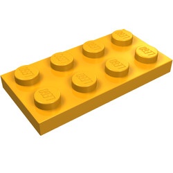 3020-31 Platte plaat 2x4 oranje, midden NIEUW *1B205