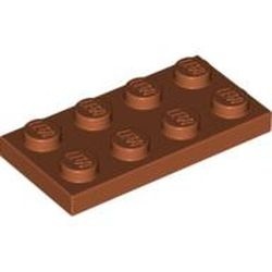 3020-68G Platte plaat 2x4 oranje, donker gebruikt *1B365