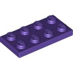 3020-89 Platte plaat 2x4 paars, donker NIEUW *1B205